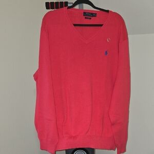 Polo by Ralph Lauren Pink V-Neck Sweater